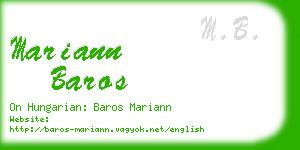 mariann baros business card